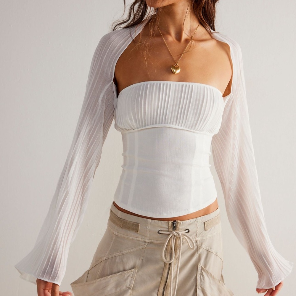 Free People White Strapless Top